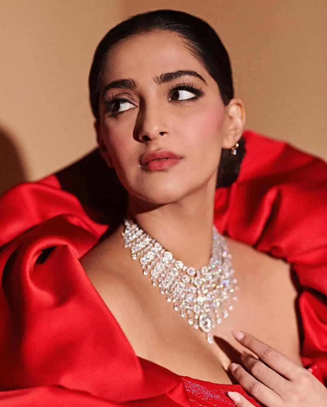 Indian Actress Sonam Kapoor Photoshoot in Red Gown